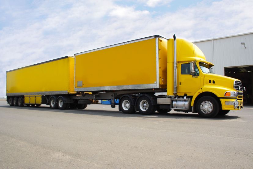 Double trailers truck