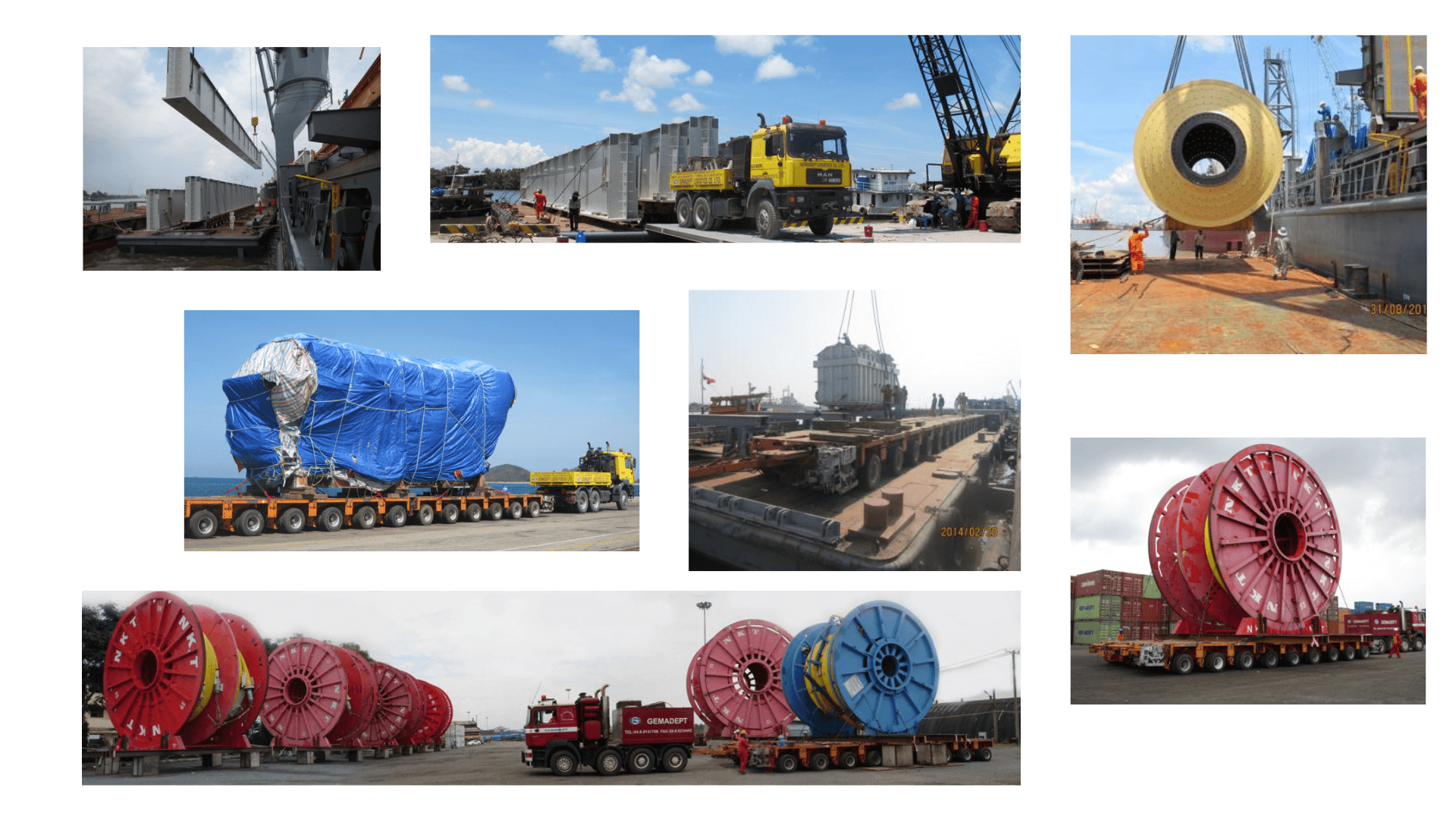 Heavy and oversized cargo loaded on trailers and barges, iSolution Logistics